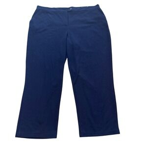 Avenue Womens Navy Blue Classic Fit Trouser Pants Stretch 22/24W NEW